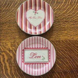 Love Heart and Stripe Plates